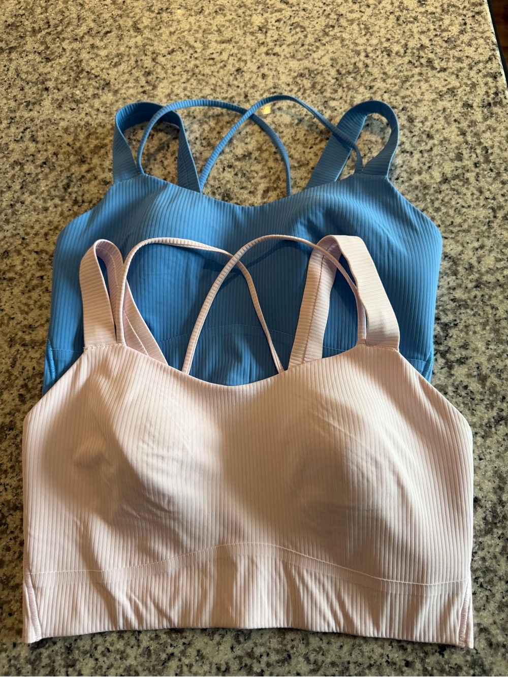 lululemon athletica Ribbed Strappy Bralette Duo — Pink & Blue
